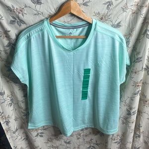 Adidas NWT Womens 3-Stripes Climalite Short Sleeve Crew Neck T-Shirt X-Large
